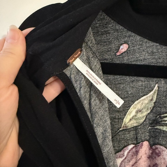 Free People Gemma Black Floral Tunic Dress - Picture 7 of 11